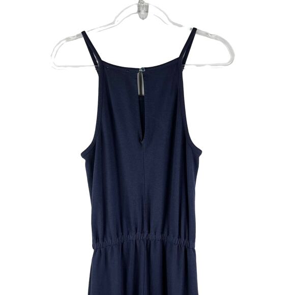 Sundry Ponte Wide Leg Navy Blue Jumpsuit 1 Small 4-6 Pockets - Picture 5 of 11